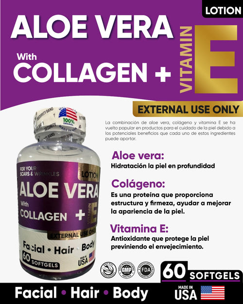 Aloe Vera + colagen x 60 Capsulas Aplicable