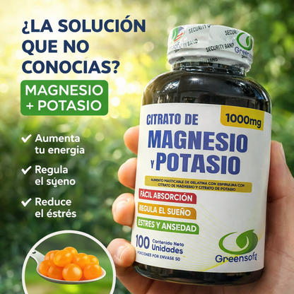 Citrato de magnesio y potasio x 100 gomas
