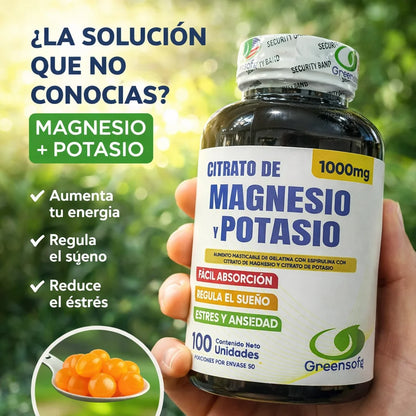 Citrato de magnesio y potasio x 100 gomas