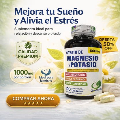 Citrato de magnesio y potasio x 100 gomas