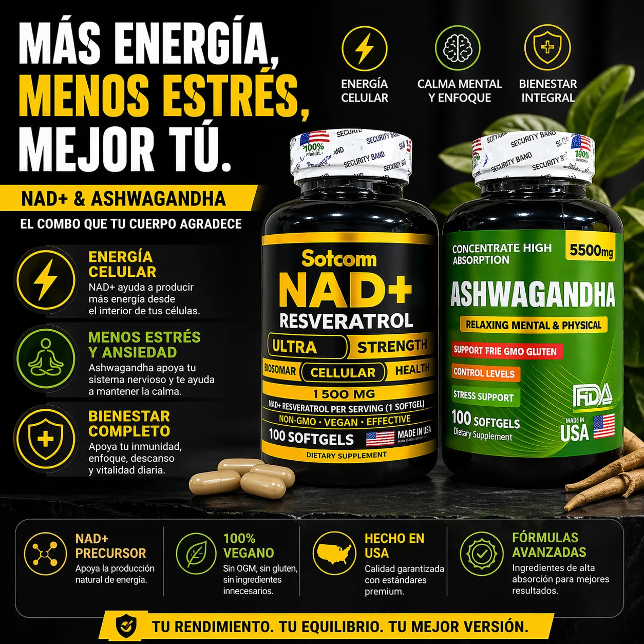 combo nad + ashwagandha