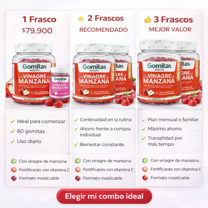Vinagre de manzana x 60 gomas