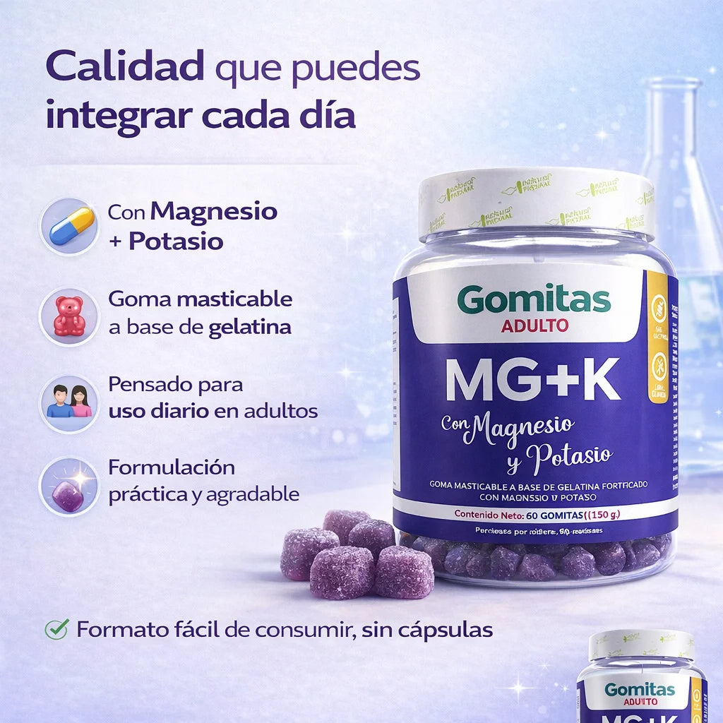 Gomitas de magnesio y potasio x 60 gomas