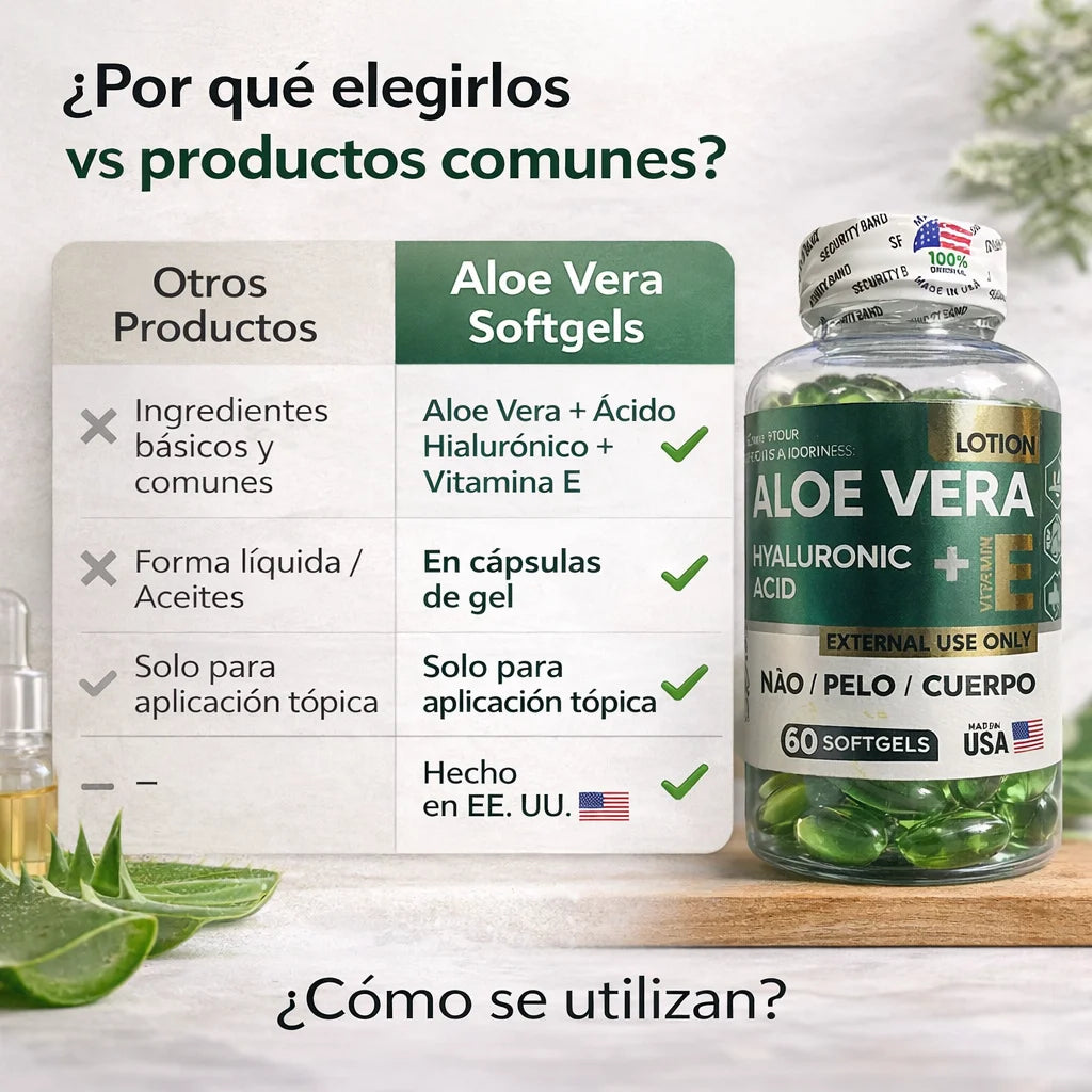 Aloe Vera + Acido Hiluronico x 60 Capsulas Aplicables