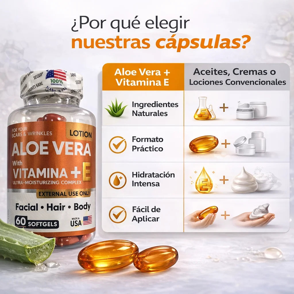 Aloe Vera + vitamina E x 60 Capsulas Aplicables