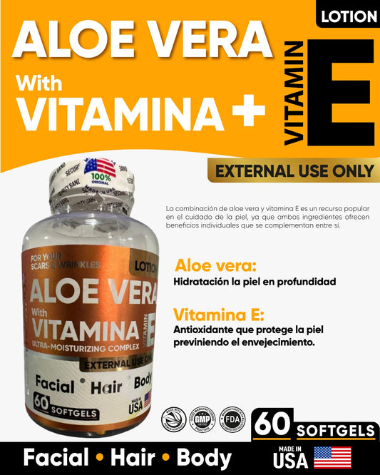 Aloe Vera + vitamina E x 60 Capsulas Aplicables