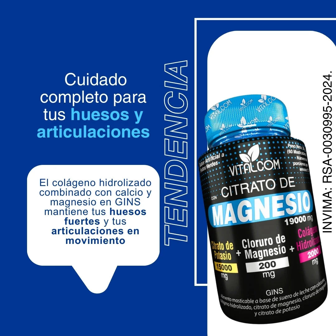 Citrato De Magnesio x 60 capsulas masticables